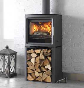 Purevison 5kW Wide Freestanding stove on Log Store