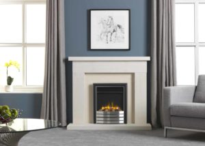 CJ 4D Ecoflame Beckford Surround Elite Satin Fascia Log Bed scaled 1