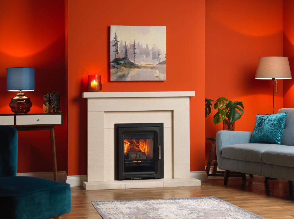 Purevision BPV5i Wide Inset Stove in Aylesbury Limestone Surround scaled