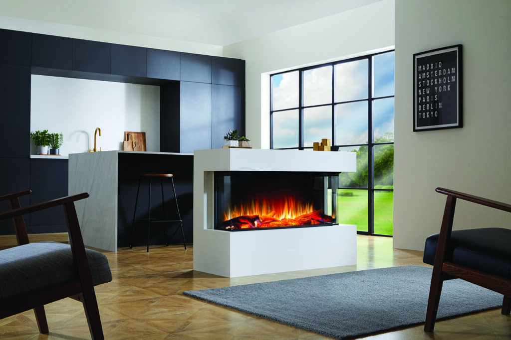 iRange i1000e Deep Woodland Log Fuel Bed Orange White Flame