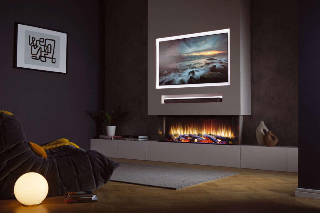 iRange i1250e Deep Media Wall White LED TV background 1 scaled