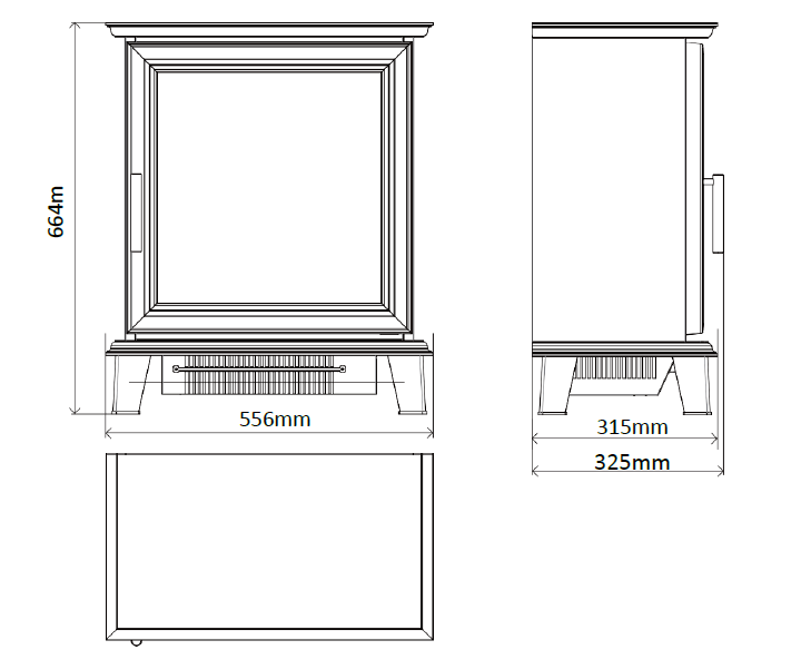 Panache Electric Stove Drawing